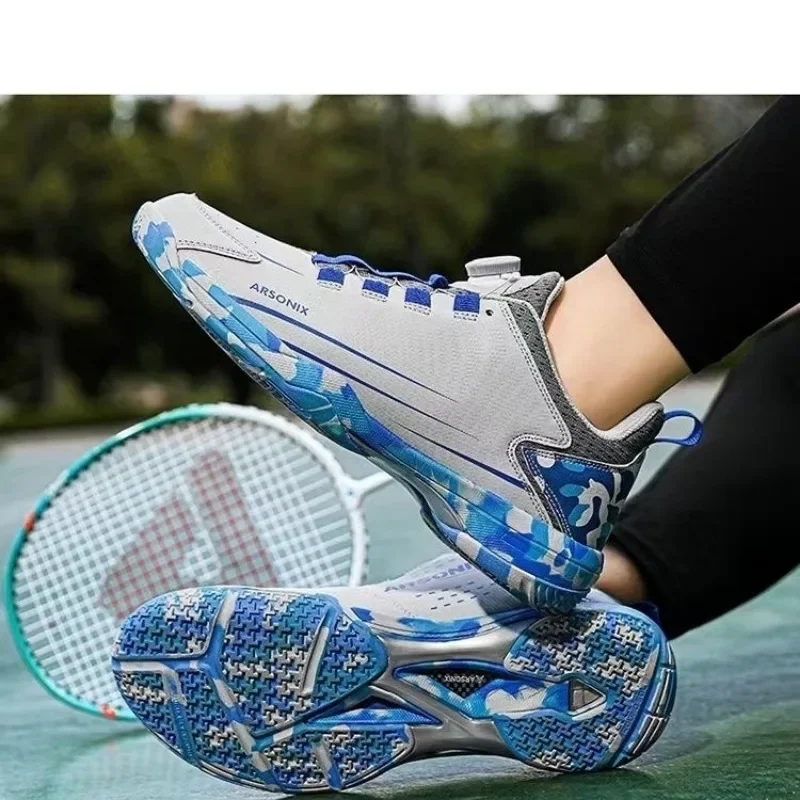 2024 New Table Tennis Shoes Men Black Badminton Training Man Quick Lacing Indoor Court Shoe Mens Hard-Wearing Gym Shoes Men