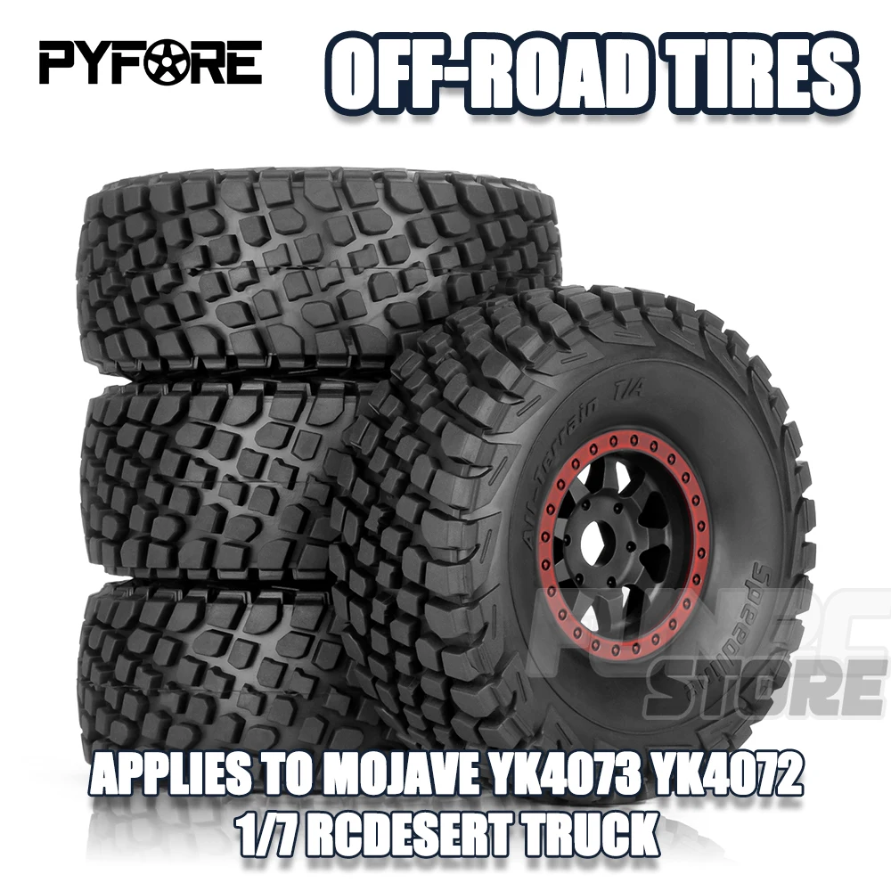 

PYFORE внедорожные шины 136X56 мм адаптер 17 мм 4 шт. для MOJAVE YK4072 YK4073 1/7 RC модель автомобиля аксессуары для пустыни