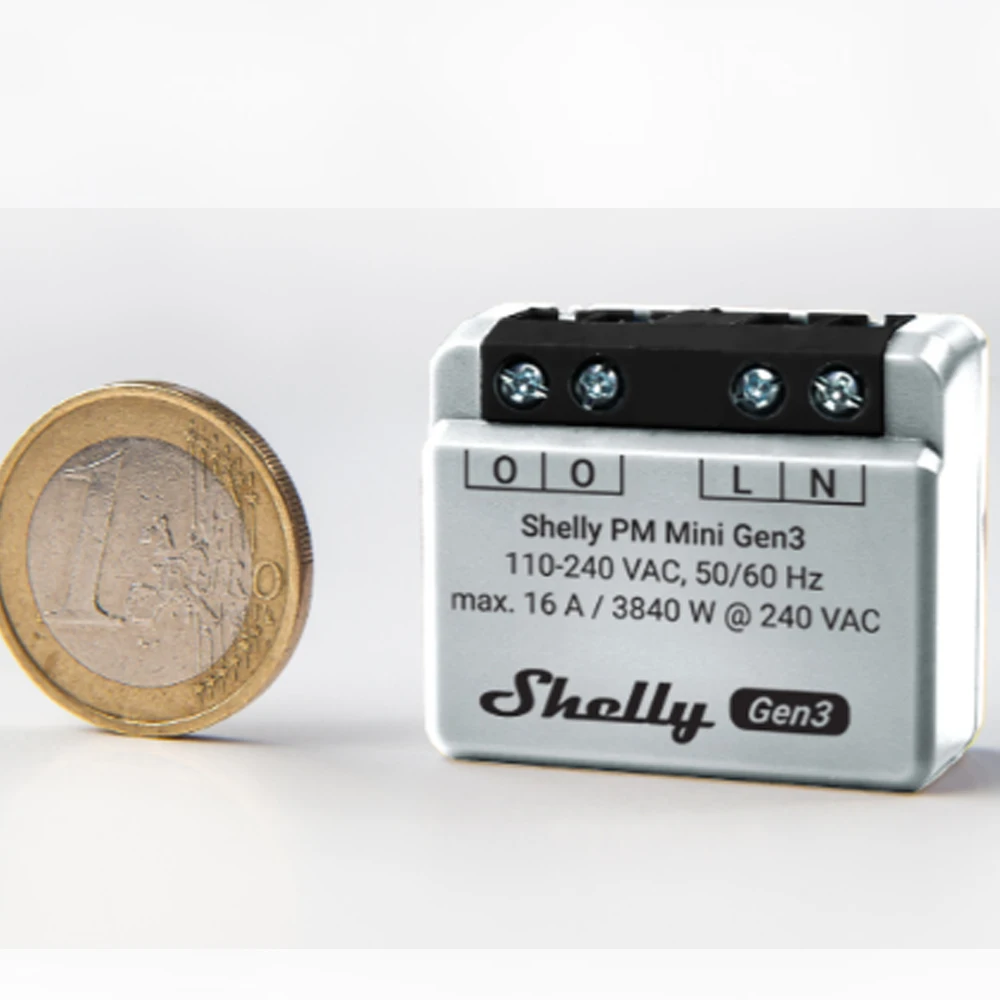 Shelly Plus PM Mini Wi-Fi Operated Smart Power Meter Smallest Power Meter World For Precise Power Consumption Anytime Anywhere