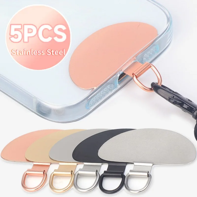 5/3/1PCS Ultra-thin Stainless Steel Phone Tether Patch Gasket Phone Straps Part Replacement Lanyard Safety Connect Accessories