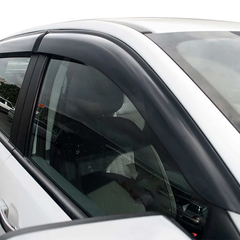 Wind Visor Window Deflectors for Mitsubishi L200 2006-2014 Mitsubishi Triton Double Cab 4PCS Black Smoke Car Styling
