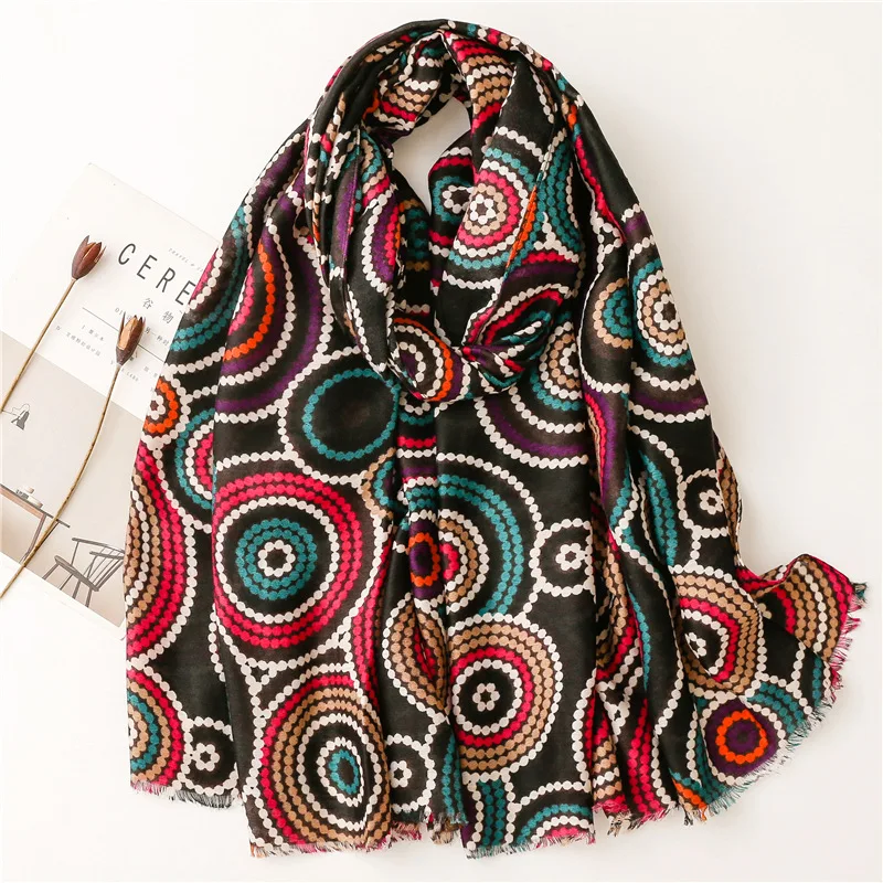 

Fashion Aztec Ethnic Geometric Fringe Viscose Shawl Scarf Lady High Quality Wrap Pashmina Stole Bufandas Muslim Hijab 180*90Cm