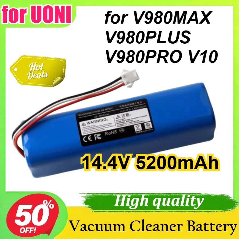 

14.4V 5200mAh for UONI V980MAX V980PLUS V980PRO V10 Vacuum Cleaner Battery