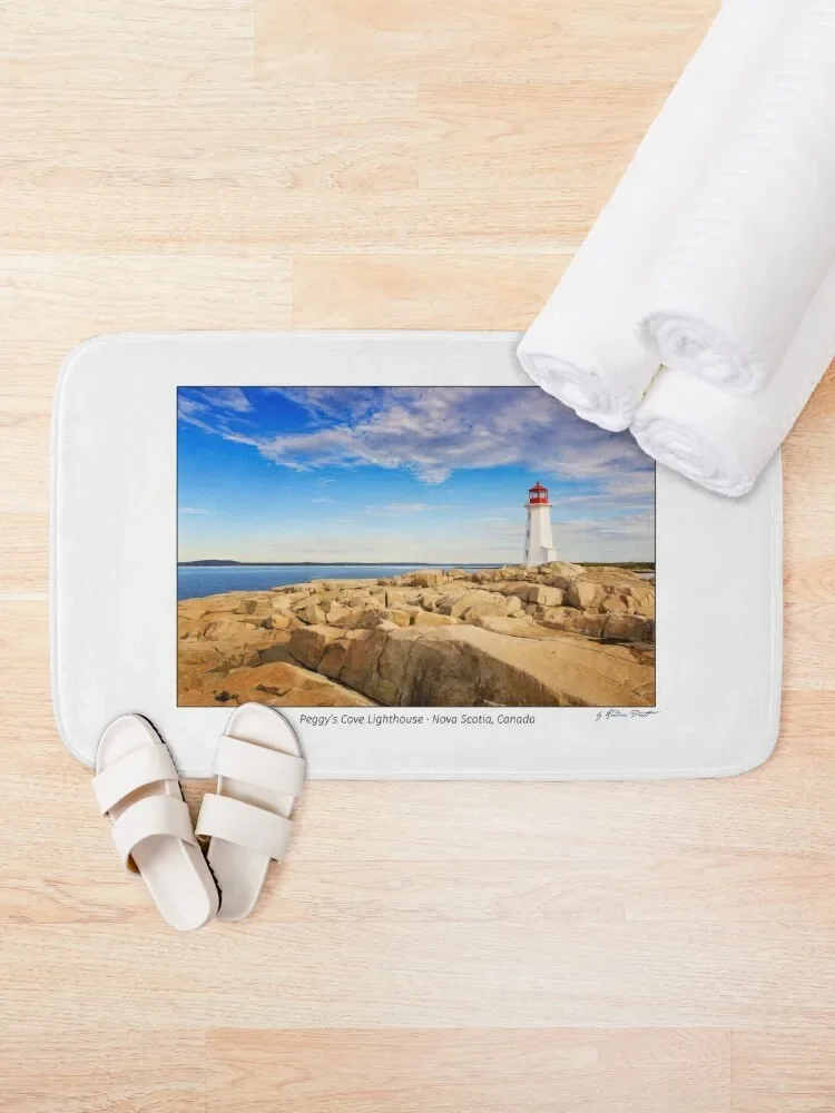 Lighthouse at Peggy's Cove, Nova Scotia, Canada Bath Mat Quick-Drying Bathroom Toilet Rug Carpets For Bathrooms Mat