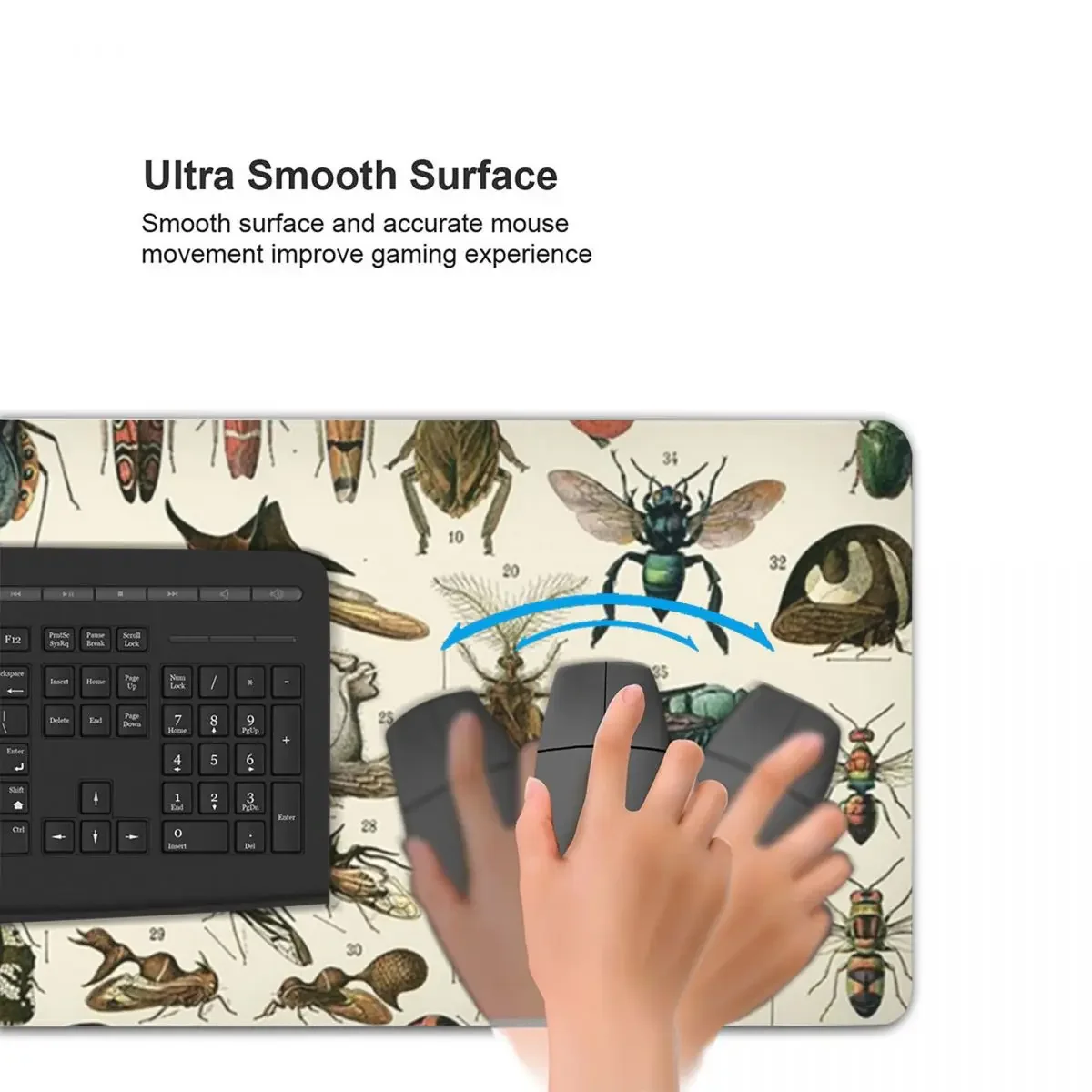 Insects Large Mouse Pad Computer Keyboard Mouse Mat Gamer PC Laptop Desk Mat Office Accessories Table Mats