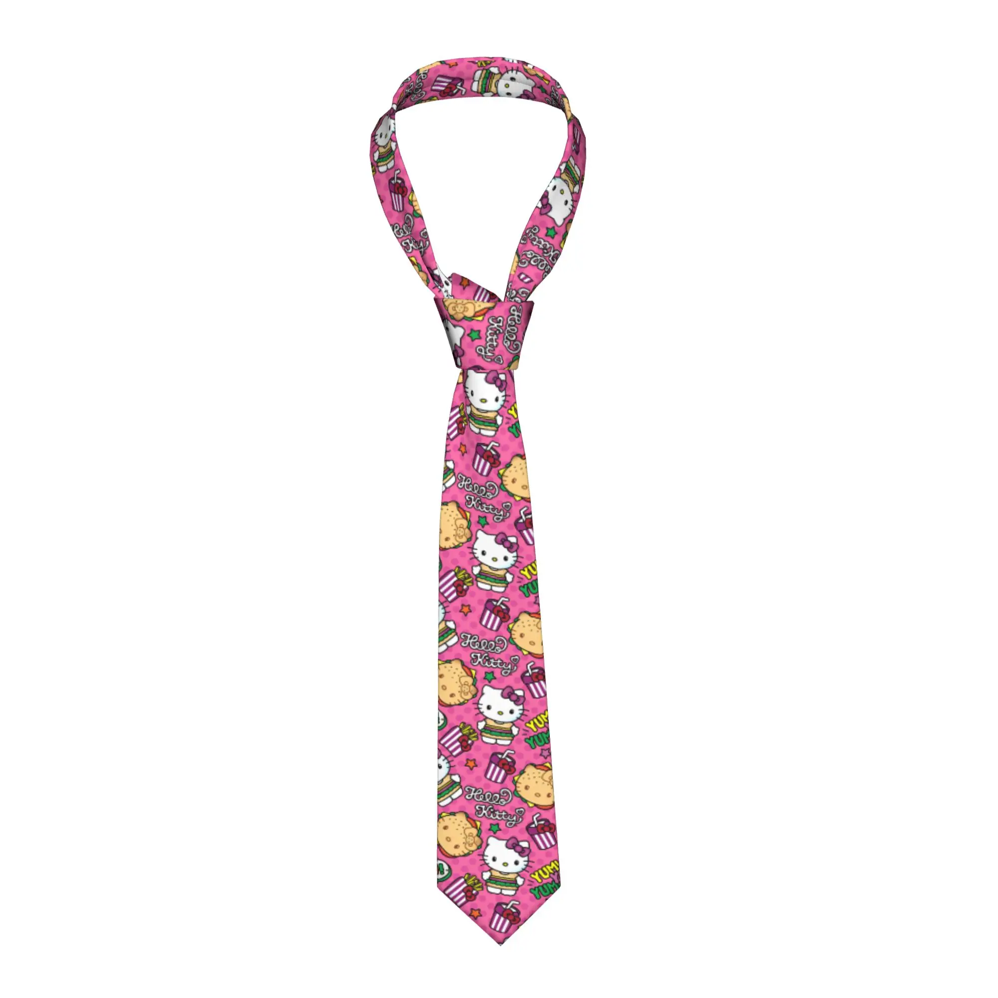 

Галстуки Yum Hello Kitty Burgers, 8 см, милые тонкие галстуки для мужчин, классические повседневные галстуки-бабочки, свадебные аксессуары, деловые принадлежности