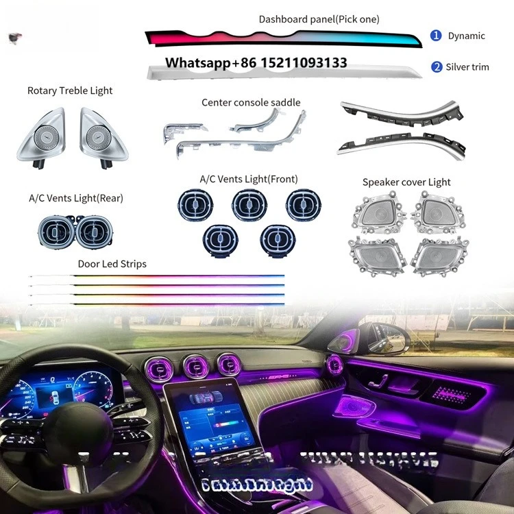 Wholesale Car Interior Lighting for  W206 Ambient Light Kit 2022-2025 64 Colors App Control Atmosphere Lamp