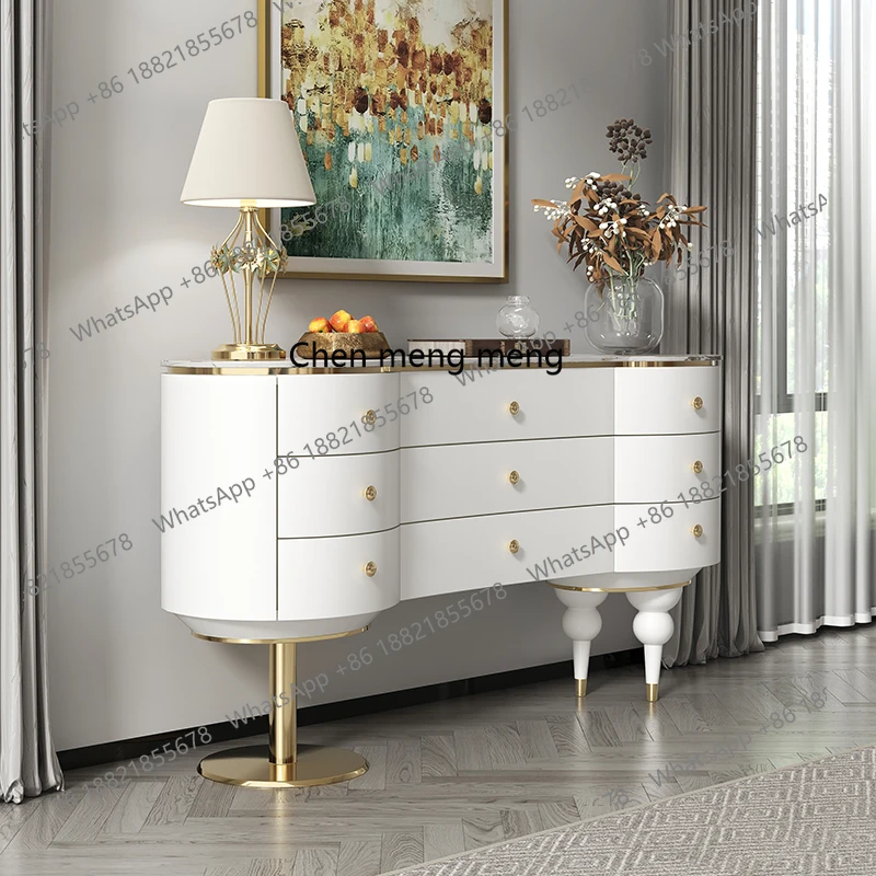 

American Light Luxury Style Nine-Drawer Cabinet Bedroom TV Cabinet New Model Drawer High-End Design Solid Wood Entryway Cabinet