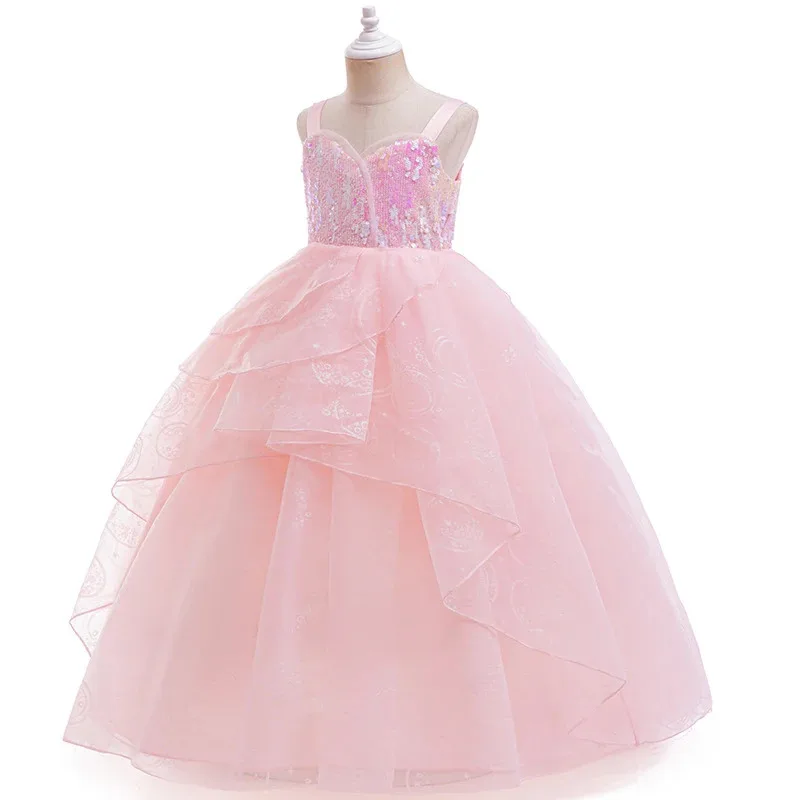 L2025l novas meninas malvado glinda cosplay traje rosa casamento princesa vestido de noite festa de halloween roupa menina celebridade charact