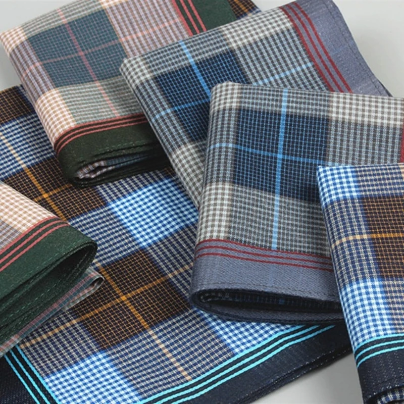 40x40cm Male Lattice Handkerchiefs Random Color Hankies Pocket Lattice Pattern Pocket Square Handkerchiefs for Male