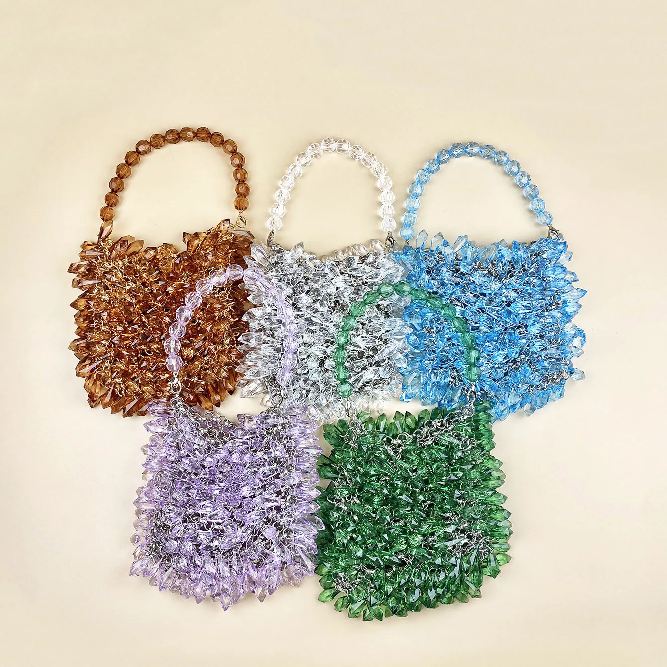 

Акриловая сумка-клатч для женщин, ручная работа, с бахромой, вечерняя сумка, модный роскошный дизайн, элегантный пляжный стиль