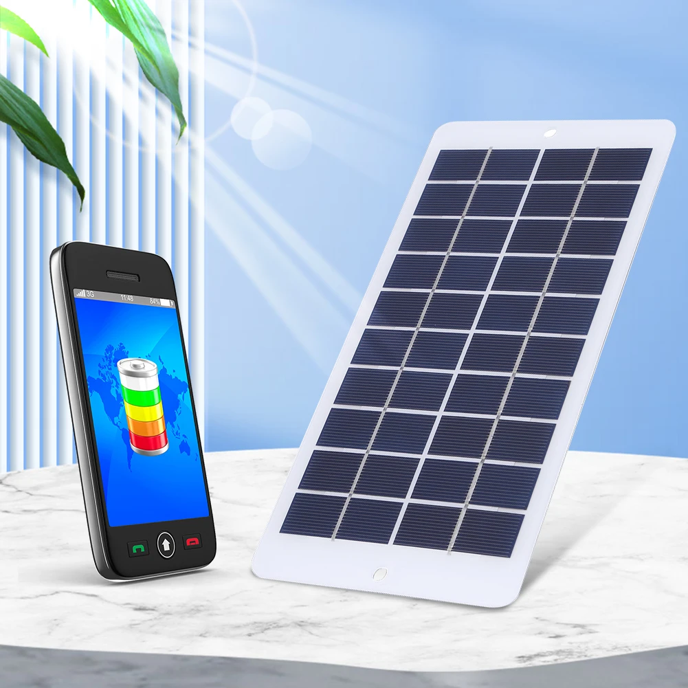 20W 5V Portable Solar Panel Type-C Battery Charger Solar Panels Phone Doorbell Security Monitoring Mobile Power Supply Generator