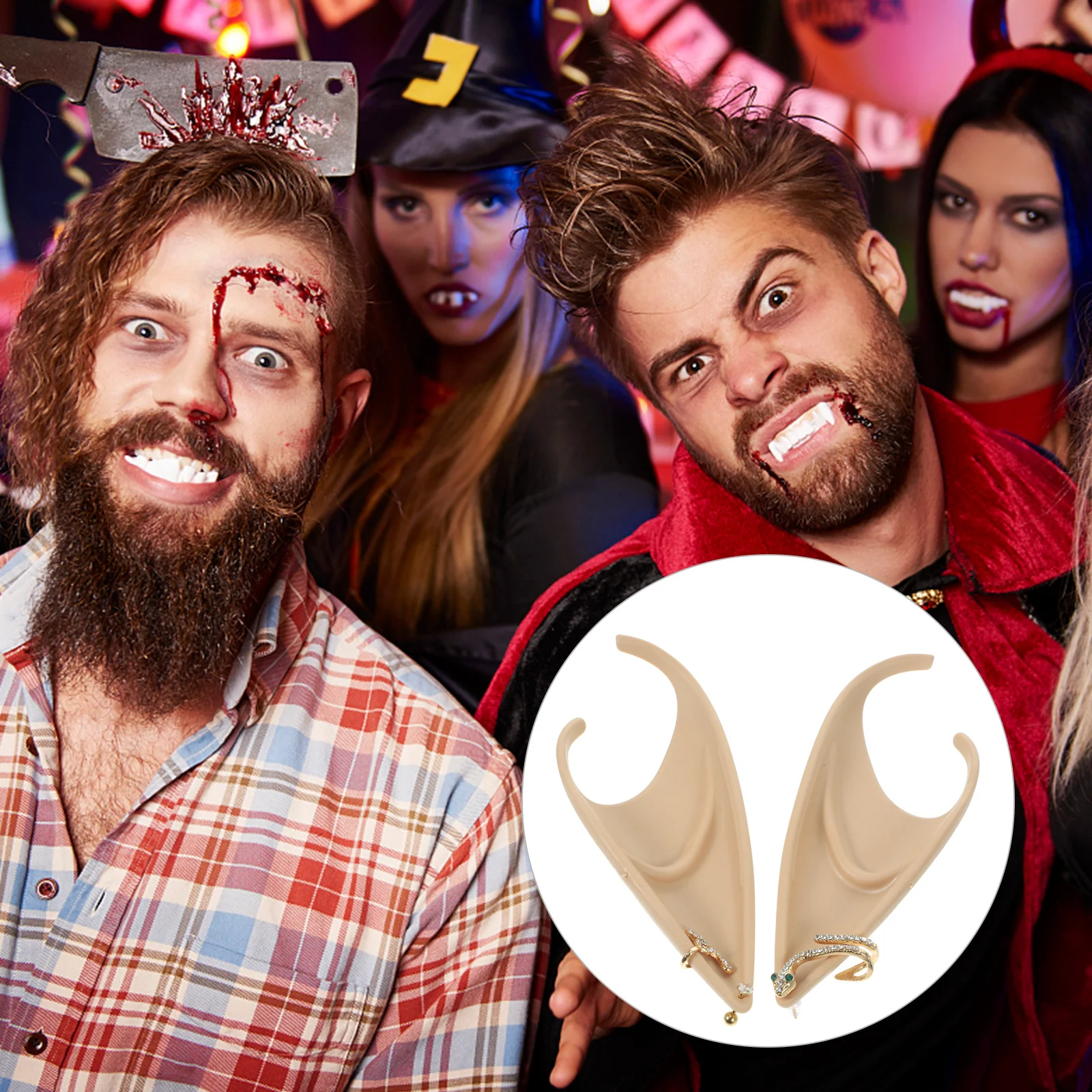 

1 пара сказочных ушей, уши эльфа для косплея, костюм на Хэллоуин, аксессуары для вечеринок, многоразовый реалистичный реквизит для косплея, серьги феи