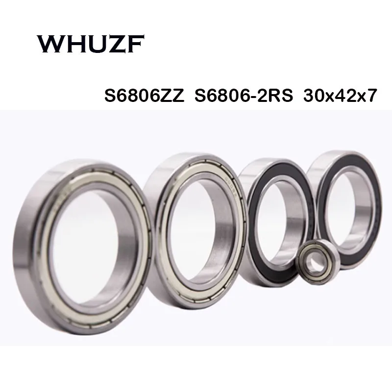 

5PCS Stainless Steel S6806RS ABEC-7 Ball Bearing 30x42x7 mm Deep Groove Ball Bearing 6806 S6806 2RS RS S6806-2RS