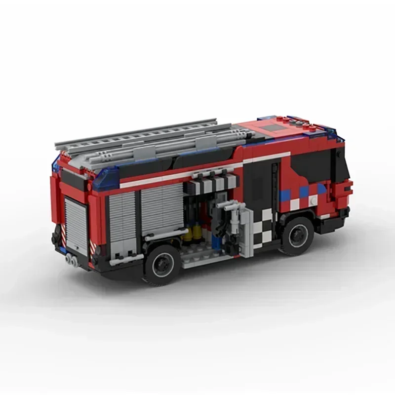 Modello di auto da città Moc Mattoni da costruzione Amsterdam RT ibrido camion dei pompieri Tecnologia del motore Blocchi Regalo Giocattoli di Natale Set fai da te Assemblaggio