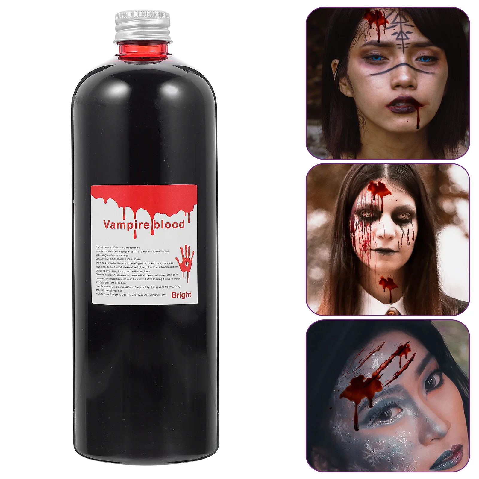 

500ml Simulated Fake Makeup Blood Liquid Fake Blood Spray Realistic Spray Costumes Cosplay Props Body Painting