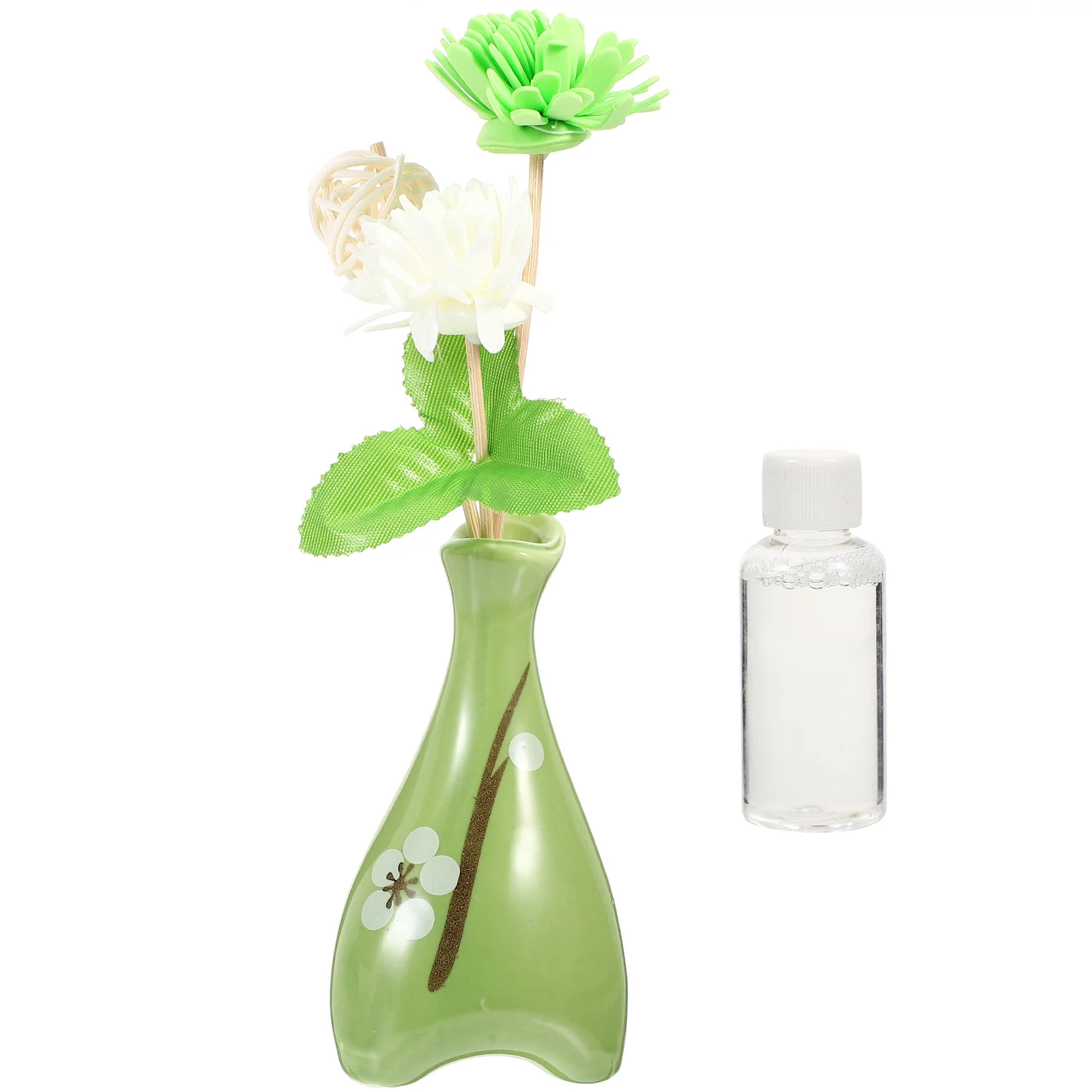 

1Set Ceramic Aromatherapy Bottle Diffuser Rattan Essential Oil Set Stress Relief Decorative Home Office Use Rattan Diffuser