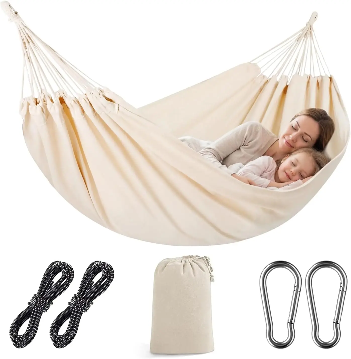 Hamaca Portátil para Camping, Capacidad de 550 LB, Hamaca con Correas para Árboles y Bolsa de Transporte