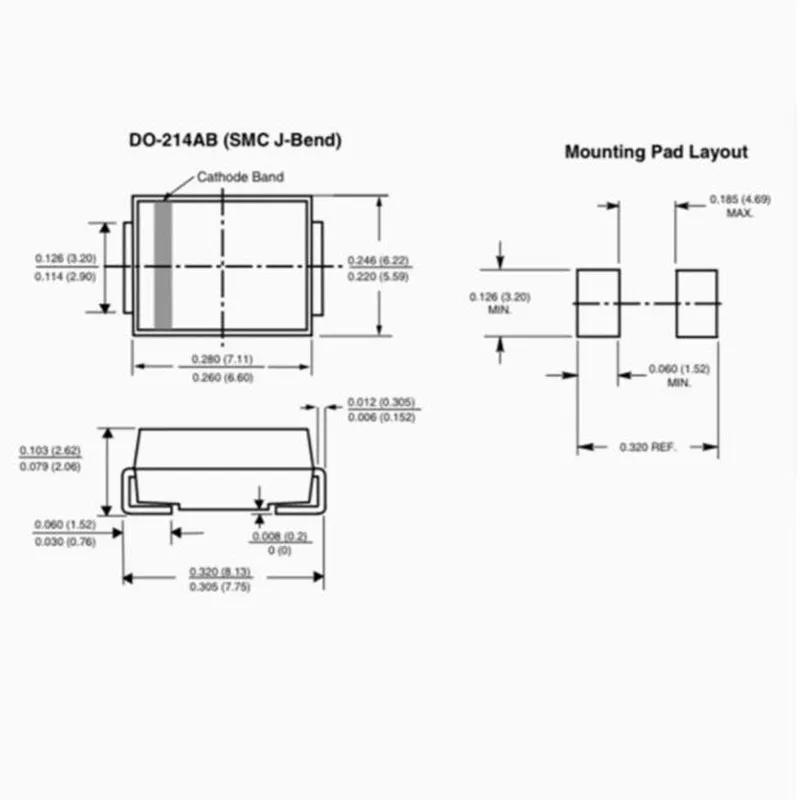 100pcs - 1000pcs B560C-13-F B560C DIODE SCHOTTKY 60V 5A SMC B560C