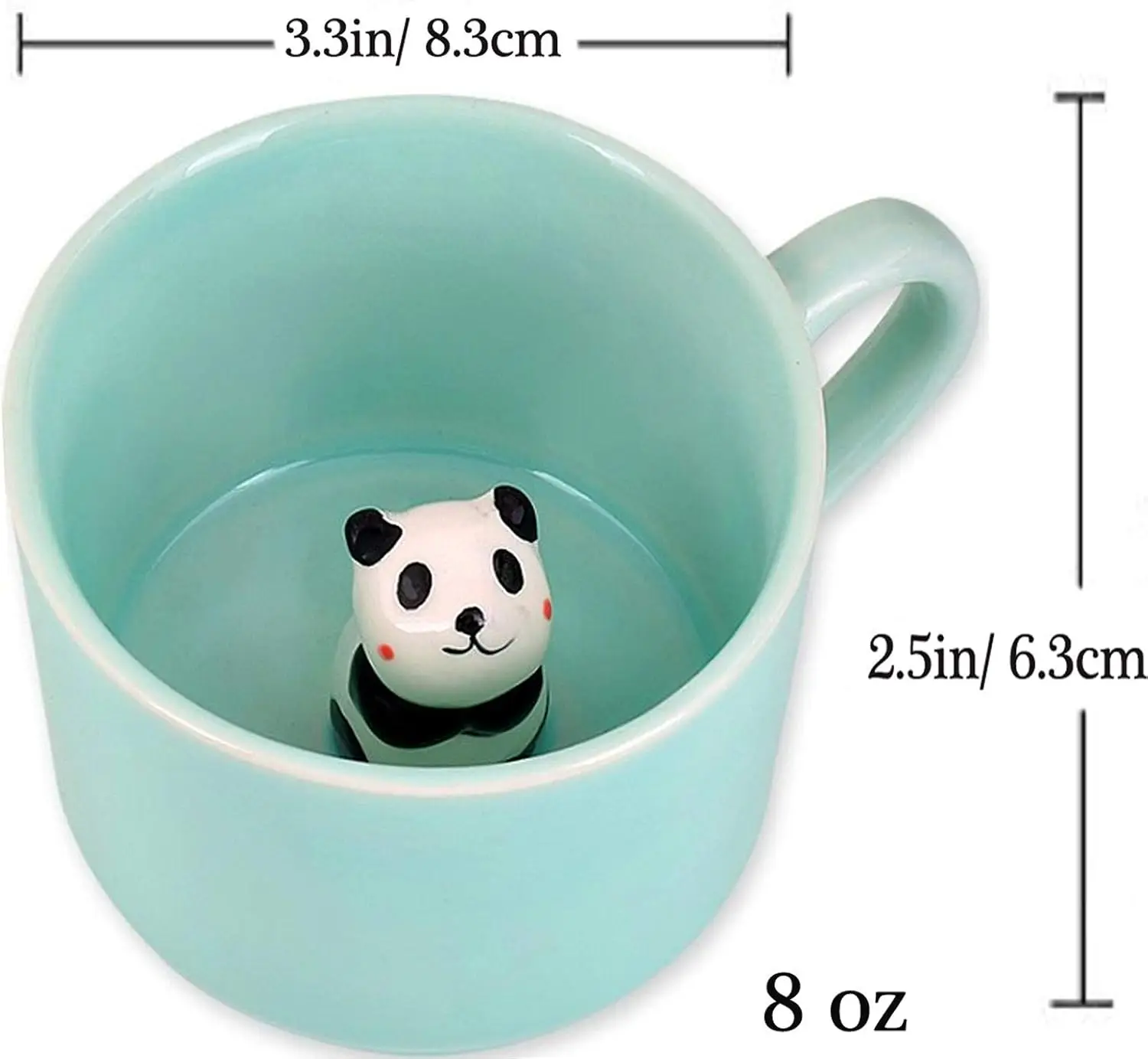 230ml Ceramic Coffee Mug 3D Hand-painted Animal Milk Cup with Cartoon Animal Tea Mugs Reusable Celadon Latte Mug Creative Gift