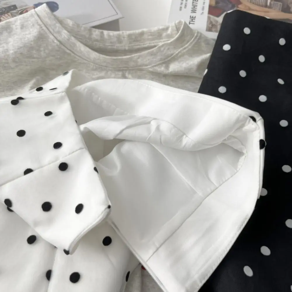 Fashion Vintage Polka Dot Skirt Zipper Casual High Waist Skirt Korean Style A-line Skirt Elegant Occasions