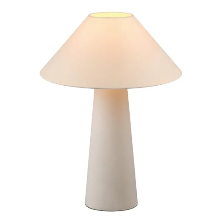 

Novogratz x Globe 18" Ceramic Table Lamp,,Off-White Tapered Fabric Shade, in-Line Rocker Switch, 5 Ft. Clear Cord, Home Office,
