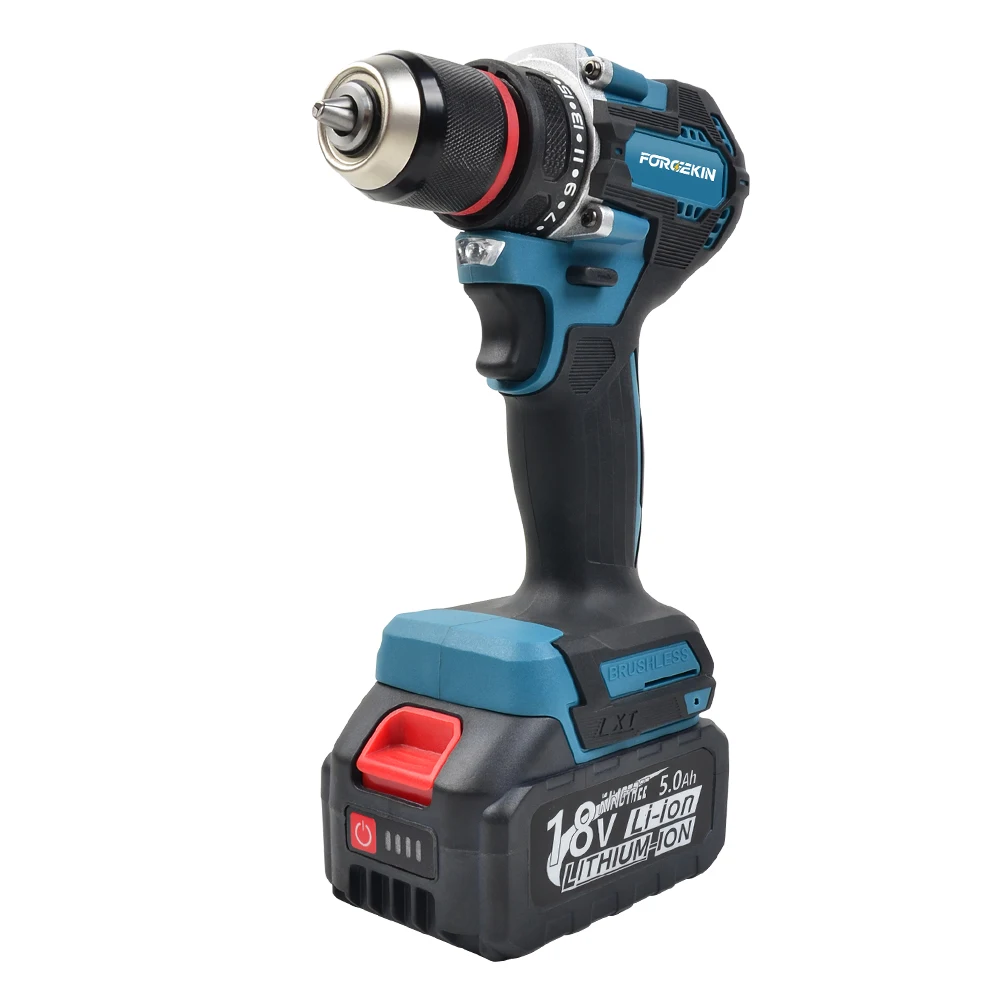 FORGEKIN Cordless Lithium Battery Drill Electric Screwdriver Rechargeable Power Home DIY Drilling Tool for makita battery pin
