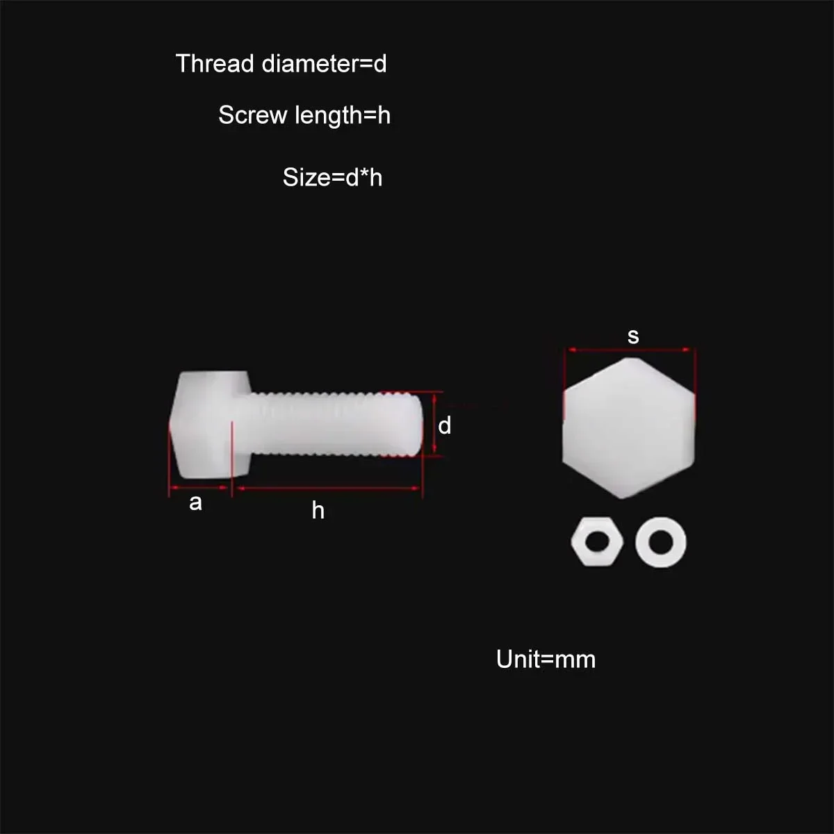 Nylon Outer Hexagon Screw Nut Flat Washer Set Combination/Plastic Insulated Bolt M3-M12