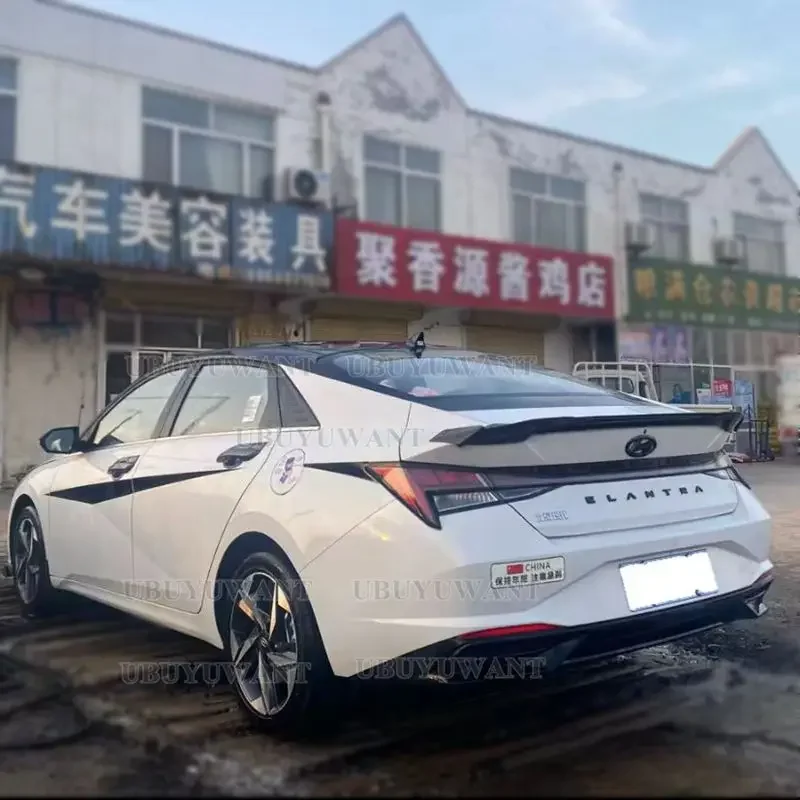 

For Hyundai Elantra Avante CN7 2020-2022 ABS Material Unpainted Color Rear Trunk Spoiler Trunk Lip Wing Car Accessories