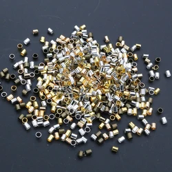 500pcs 1.5 2.0mm Gold Silver Color Tube Crimp End Beads Stopper Spacer For DIY Necklace Jewelry Making Findings Supplies