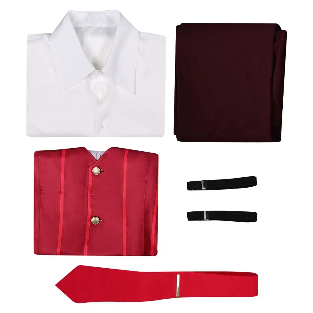 TV Hell Inn 2 Alastor Hotel Cosplay سترة حمراء البدلة زي الملابس مجموعة قميص التعادل كليب موحدة هالوين لعب الأدوار كرنفال الطرف