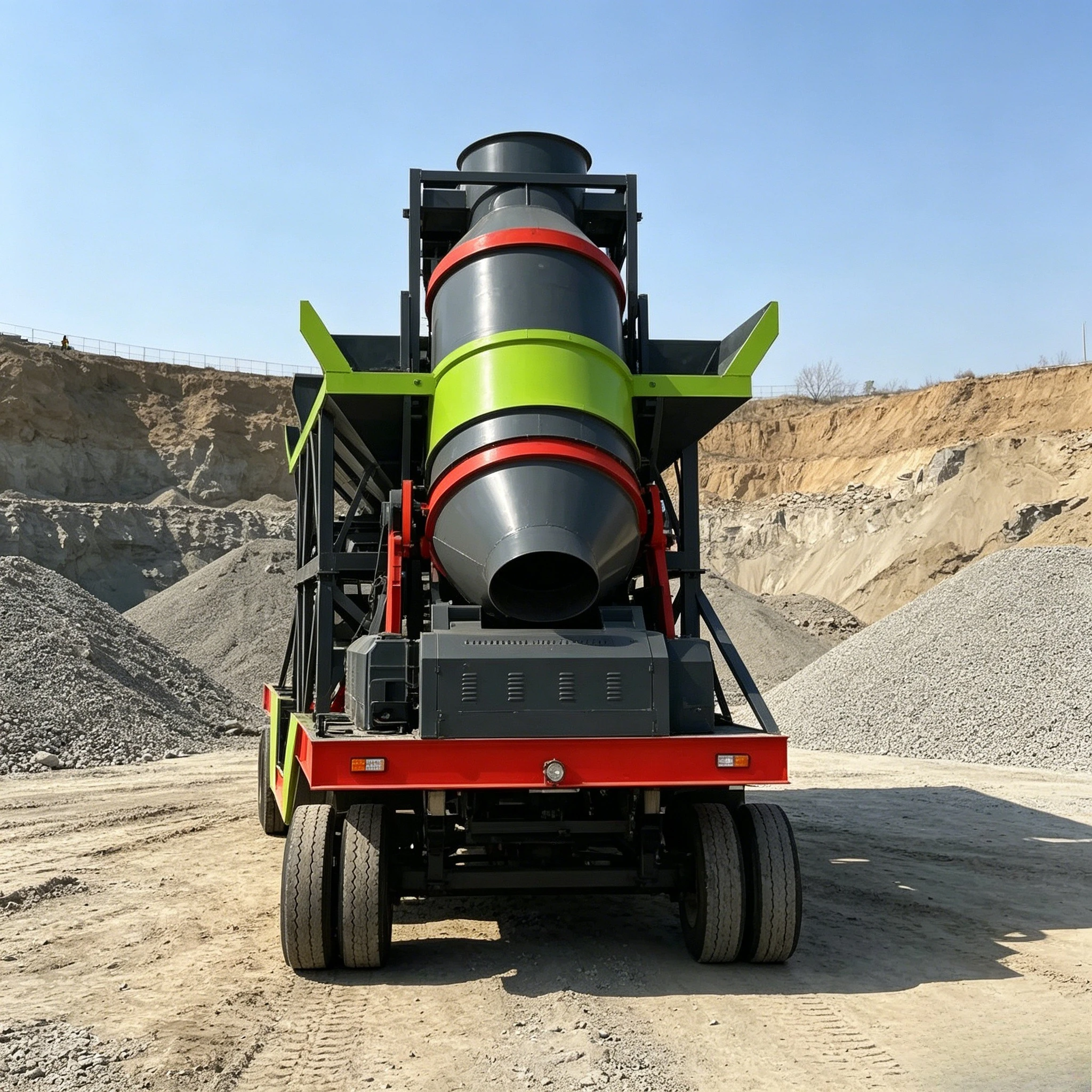 Cement Drum Mixer Mixing Batching 50m3 Mobile Concrete Plant Small Mini Mobile Concrete Batching Plant with Drum Customized