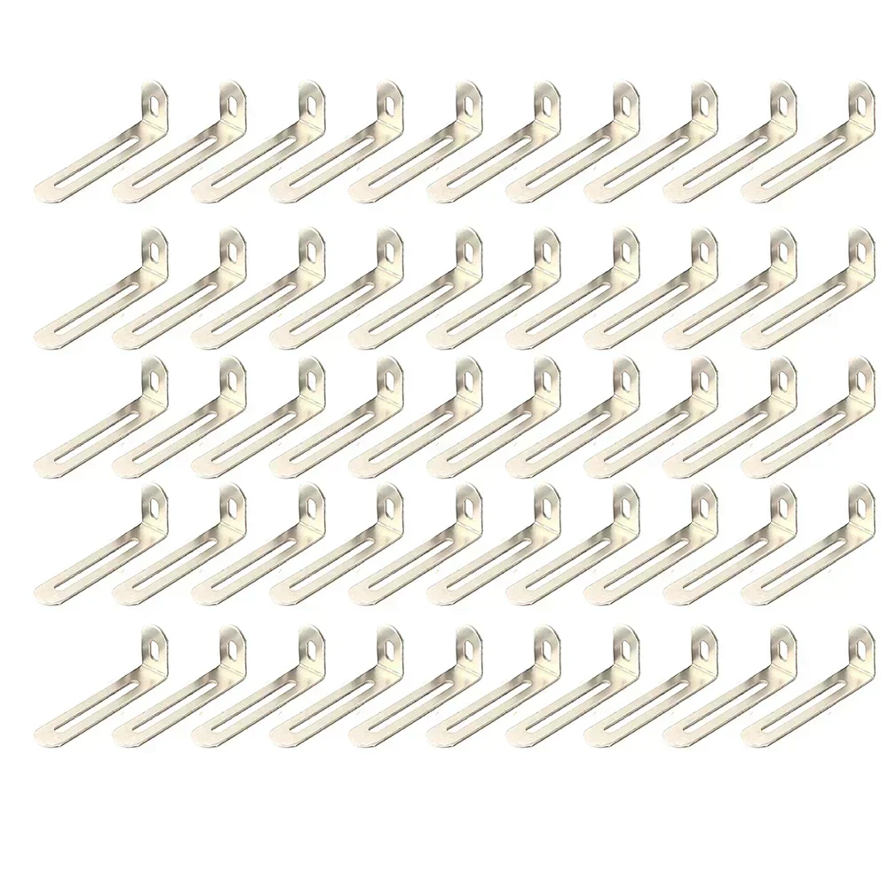 50pcs Extended Adjustable Rounded Corner Bracket Anti Tip Furniture Anchors Kit For Dresser Cabinet Bookcase In Living Room