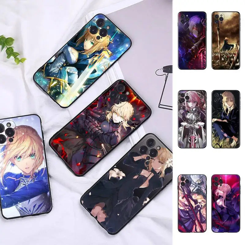 Anime Fate Zero Stay Night Saber Phone Case For iPhone 13 Pro MAX 14 11 12 Mini X XS XR 6 7 8 Plus SE 2020 Soft TPU Cover