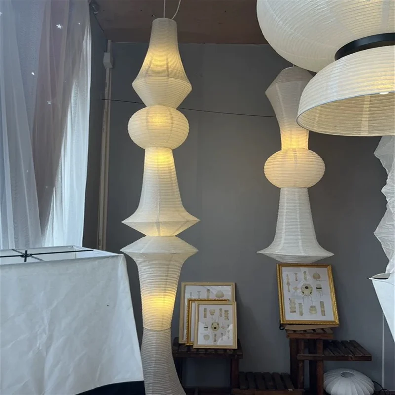 Nordic Wabi Sabi Wind Rice Paper Led lampade a sospensione soggiorno camera da letto lampadario ad angolo Duplex Loft Home Decor lampada da comodino