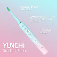 YUNCHi Sonic Electric Toothbrush 5 Cleaning Modes Rechargeable Electric Tooth Brush 2 Min Timer 8 Brush Heads 1 Travel Box