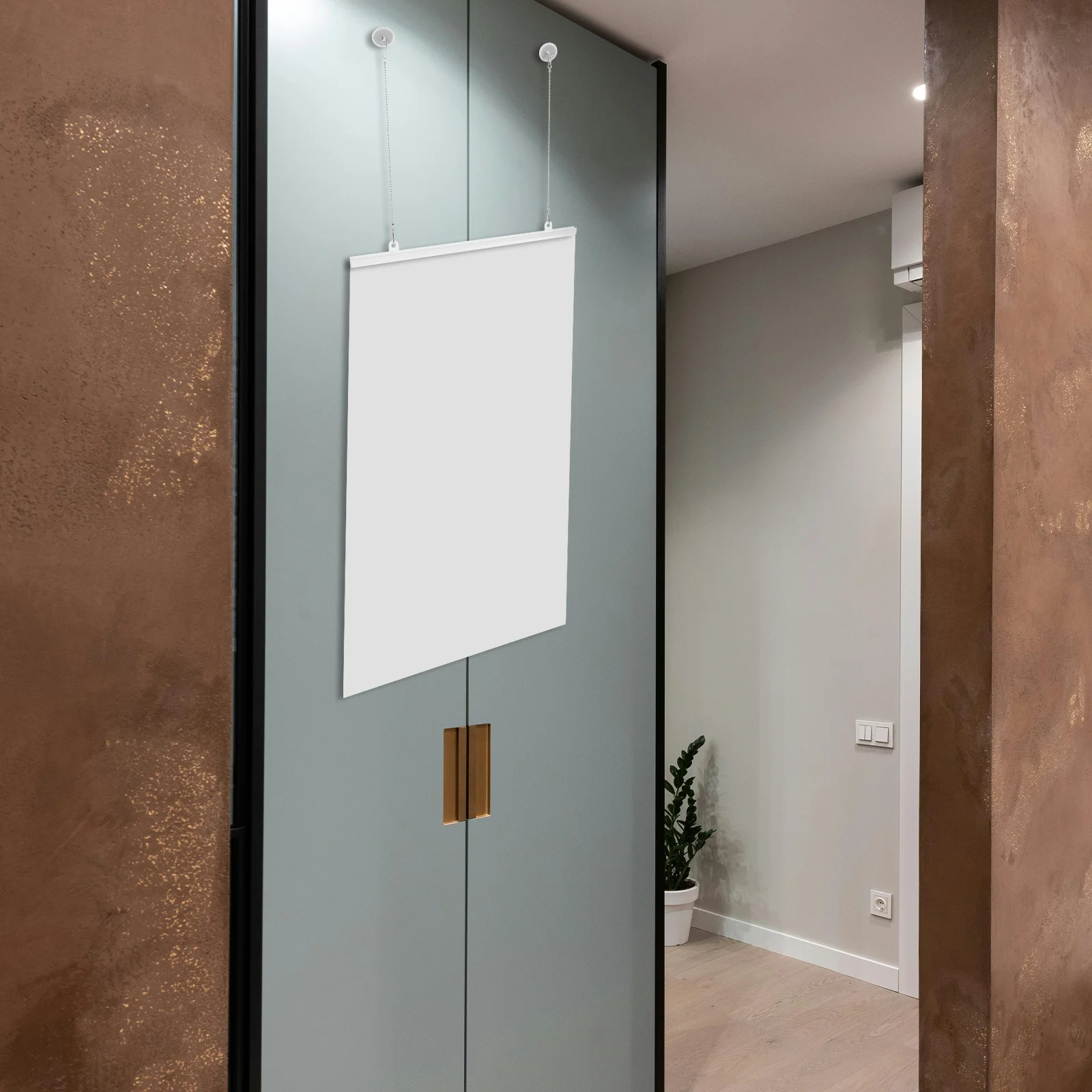 

2pcs Poster Hanging Pole Frame 40Cm Clamp Chain Set For Flags Posters Dowel Hanger Plastic Wall Scroll Holder Household Decor