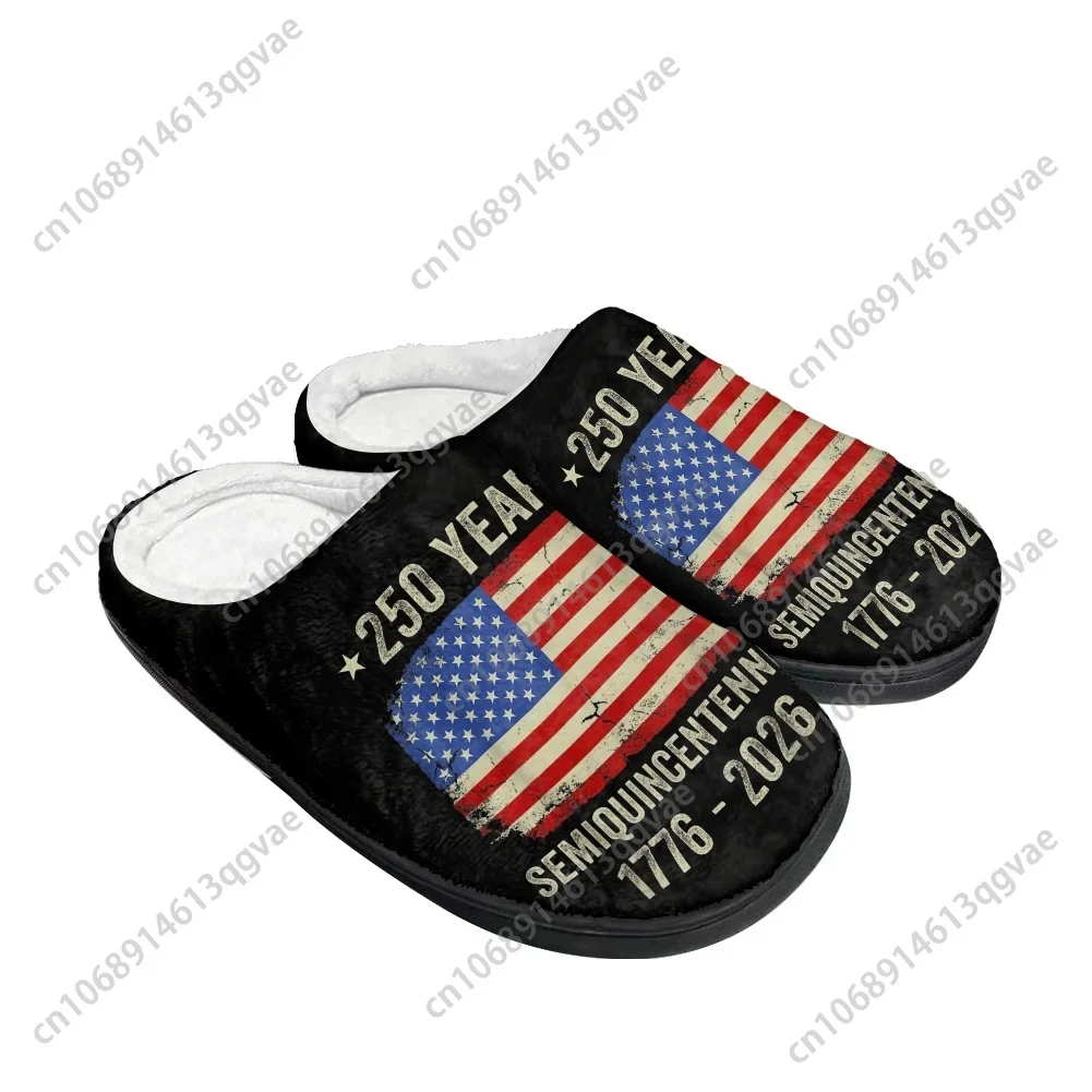 America 250 Anniversary Home Cotton Slippers Mens Womens Teenager Plush Bedroom Keep Warm Shoes Custom Slipper