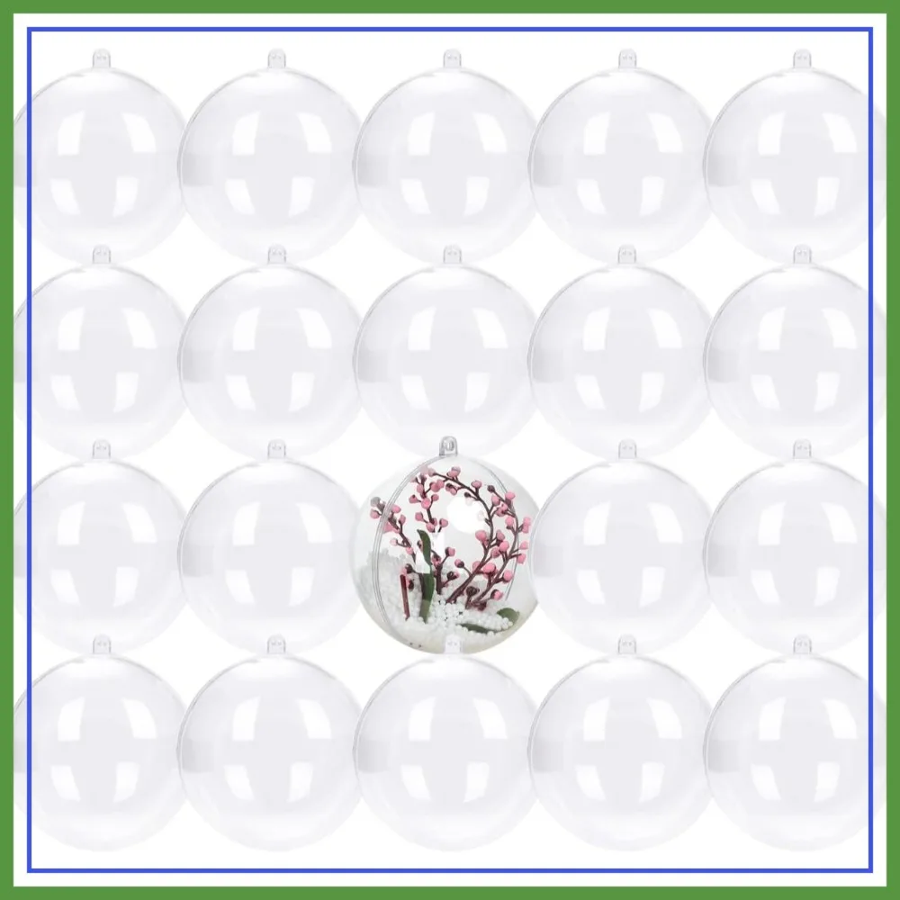 

20 Clear Fillable Ornaments for DIY Christmas Tree Decor, 2.36in/60mm, Perfect for Holiday Wedding Party Home Decor