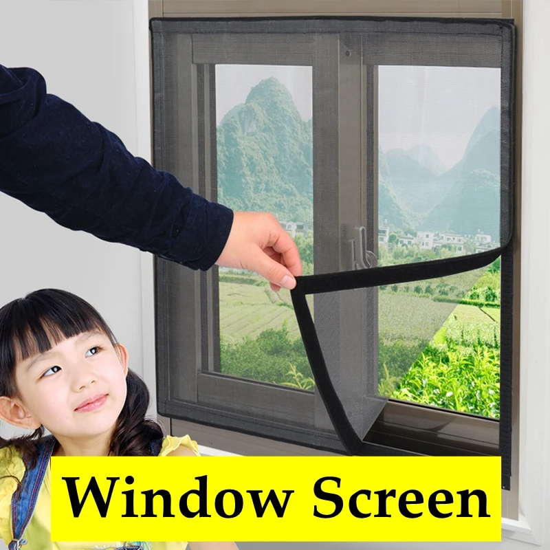 20Mesh Big Size Window Screen Anti-mosquito Self-Adhesive Velcro Breathable Indoor Mosquito Prevention Customize Window Gauze