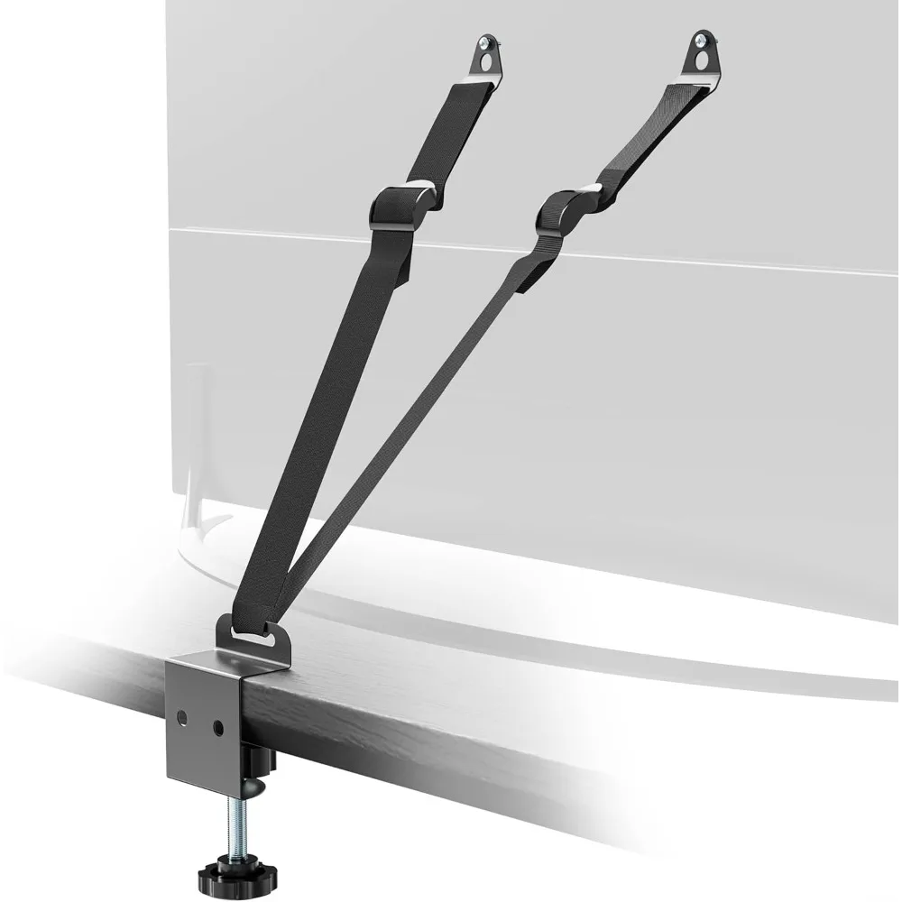 Adjustable TV Safety Straps Furniture and TV Wall Anchors Punch-Free Clamp Strap for Baby Proofing,VESA Mounting,Metal Connector