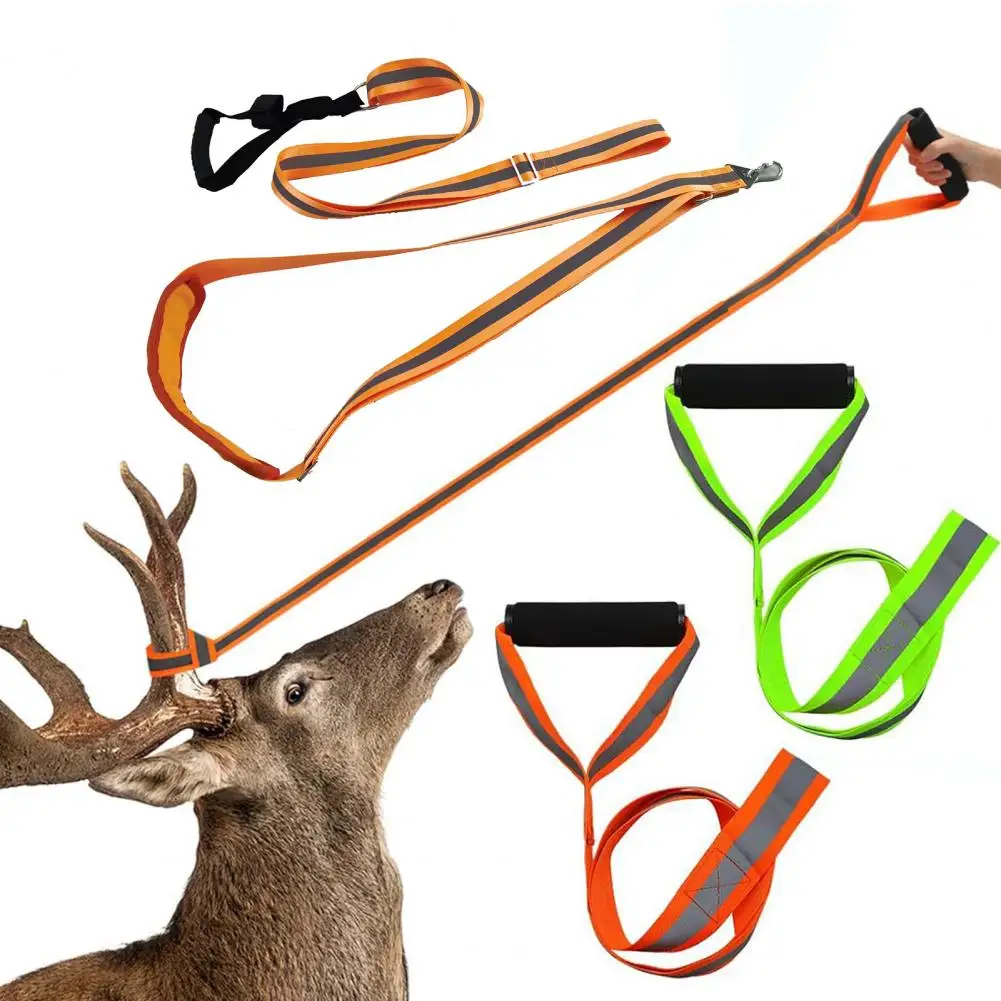 Adjustable Deer Rope Harness Heavy Duty Reflective Deer Drag Strap with Adjustable Harness Leash Easy to Use Outdoor for Safe