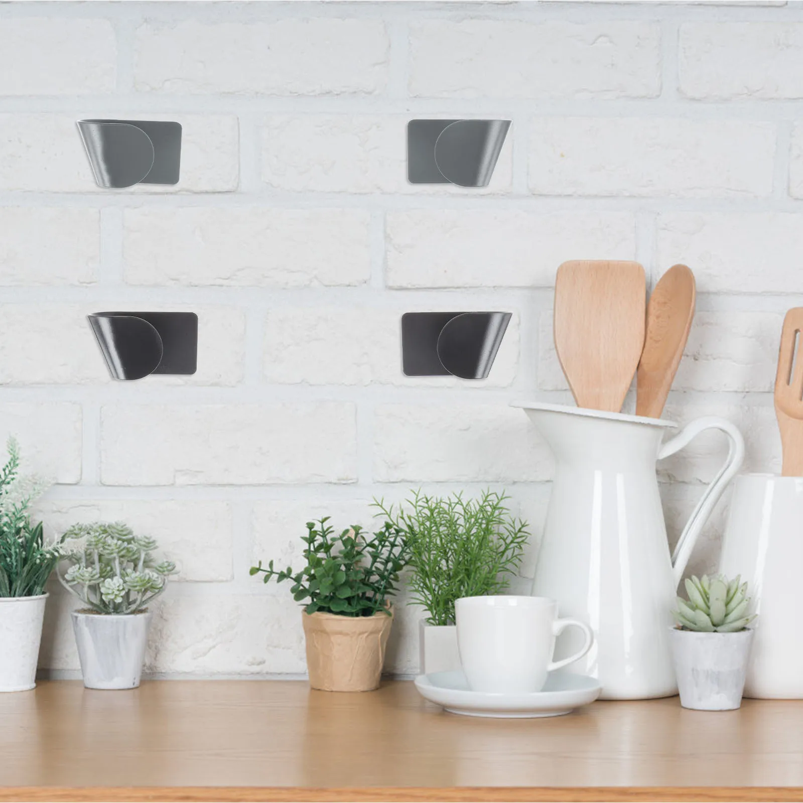 

Pot Lid Mounted Kitchen Storage Rack Adjustable Spacing Organizer For Tiles Glass Walls