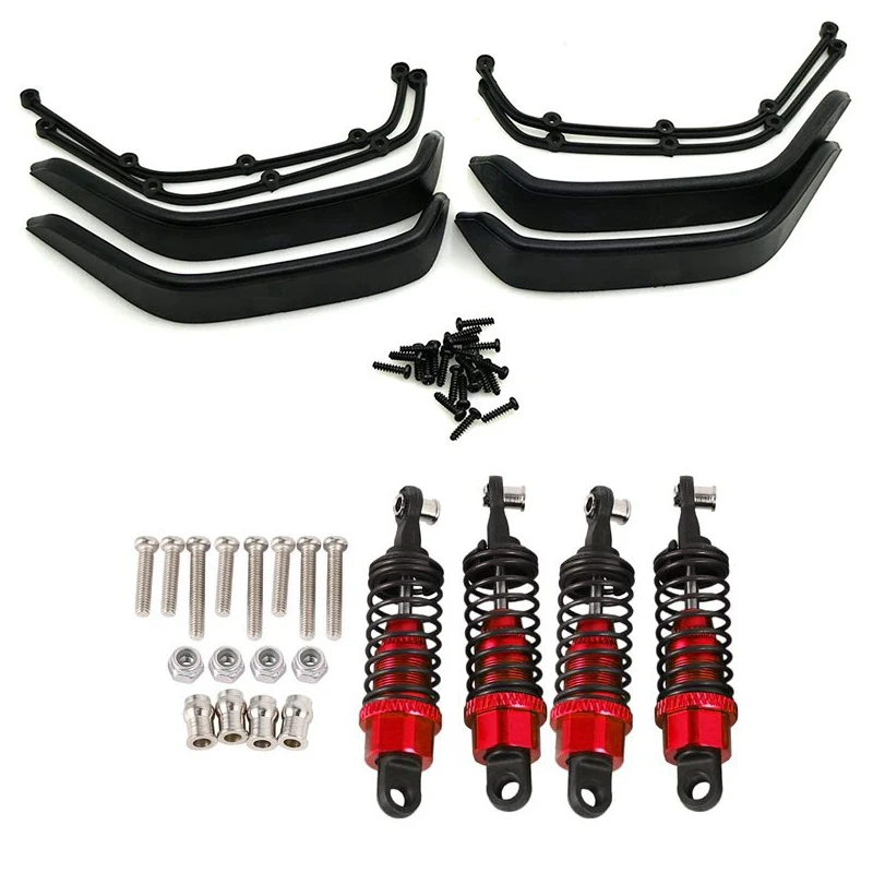 1 Set RC 1/10 Fender For RC Crawler RC4WD JEEP Wrangler & 1 Set Oil Filled Type Shock Sbsorbers Extension Seat