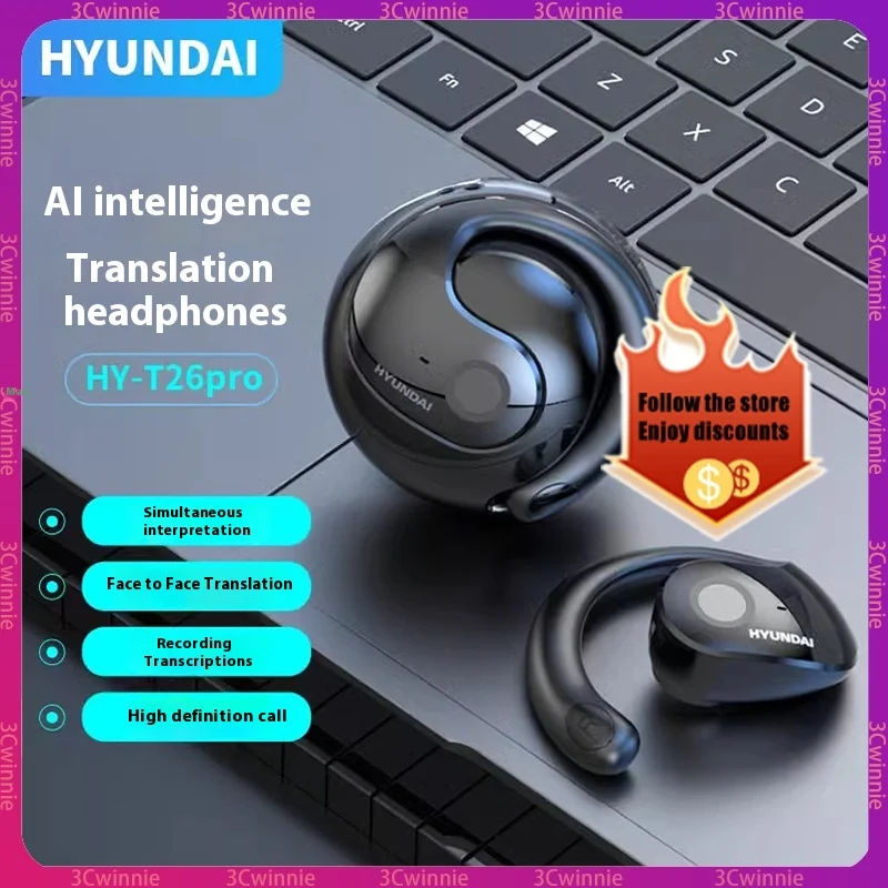 2024 Hyundai Hy-T26 Pro Earphones Bluetooth 5.4 Earbuds Ultra Hardware 24h Long Battery Hifi Sound Quality Custom Life Headphone