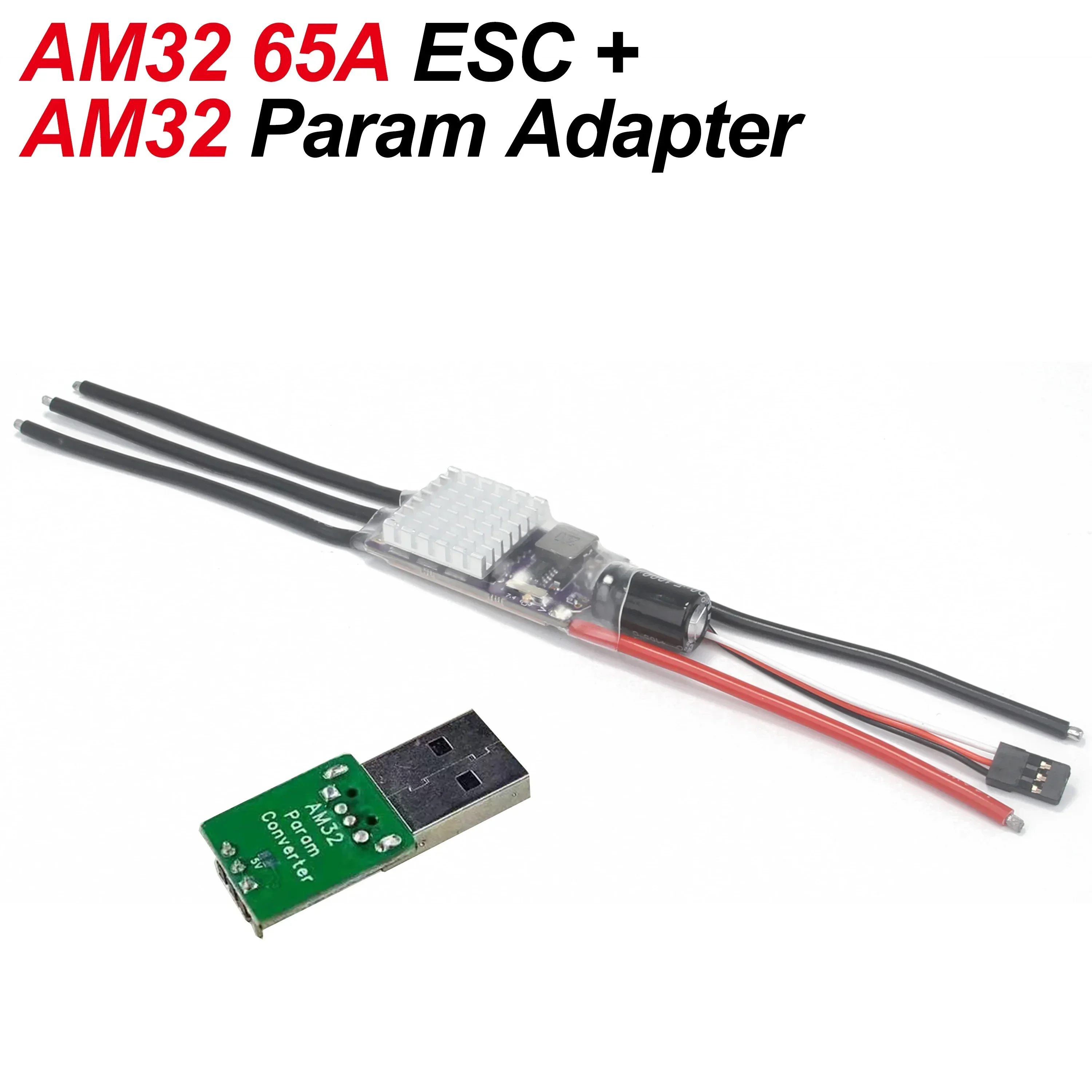 AM32 40A 65A ESC 32-bit Speed Controller Signaalkabel Ondersteuning PWM/DSHOT/Sinus Param Richter voor FPV Racing Drone RC Auto Crawler