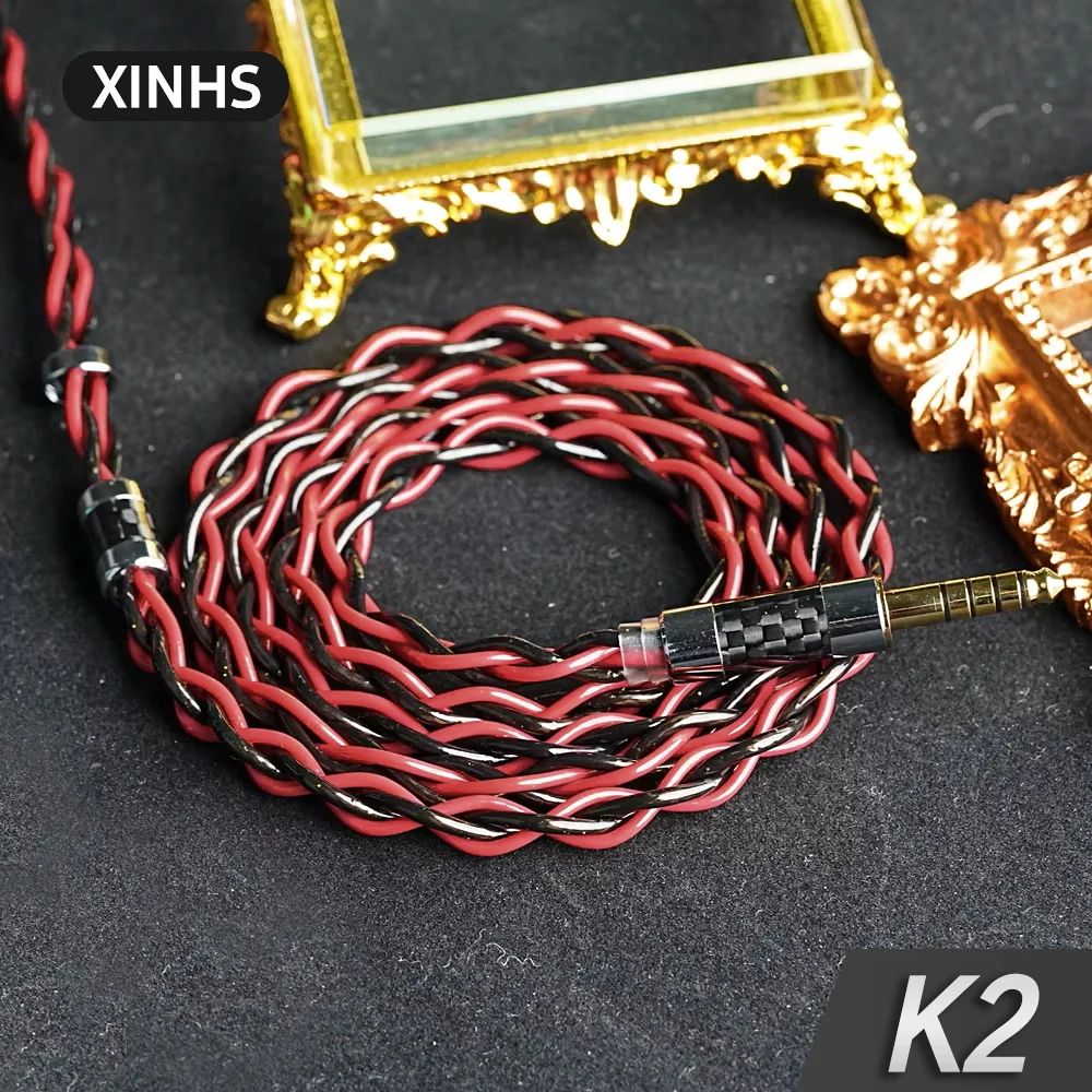 xinhs-k2-4-core-red-and-black-single-crystal-copper-gold-plated-earphone-upgrade-cable-078-2-pin-hd650-ie900-mmcx-qdc