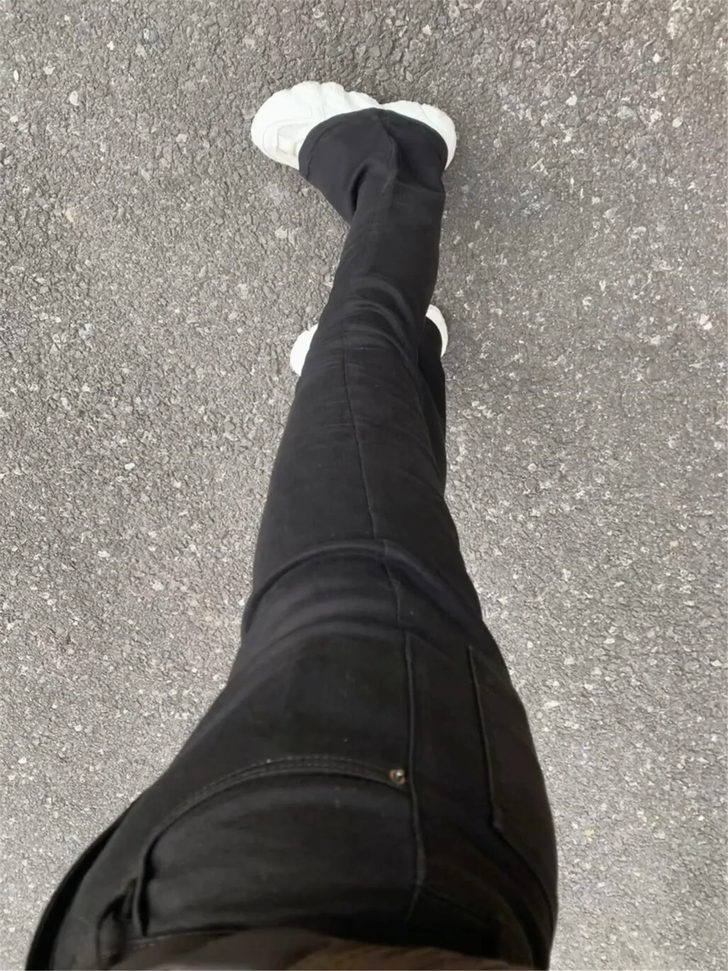 

American Street Style High Waist Extended Length Black Denim Jeans Women's Spring Summer Slimming Tall Women's Bell Bottoms