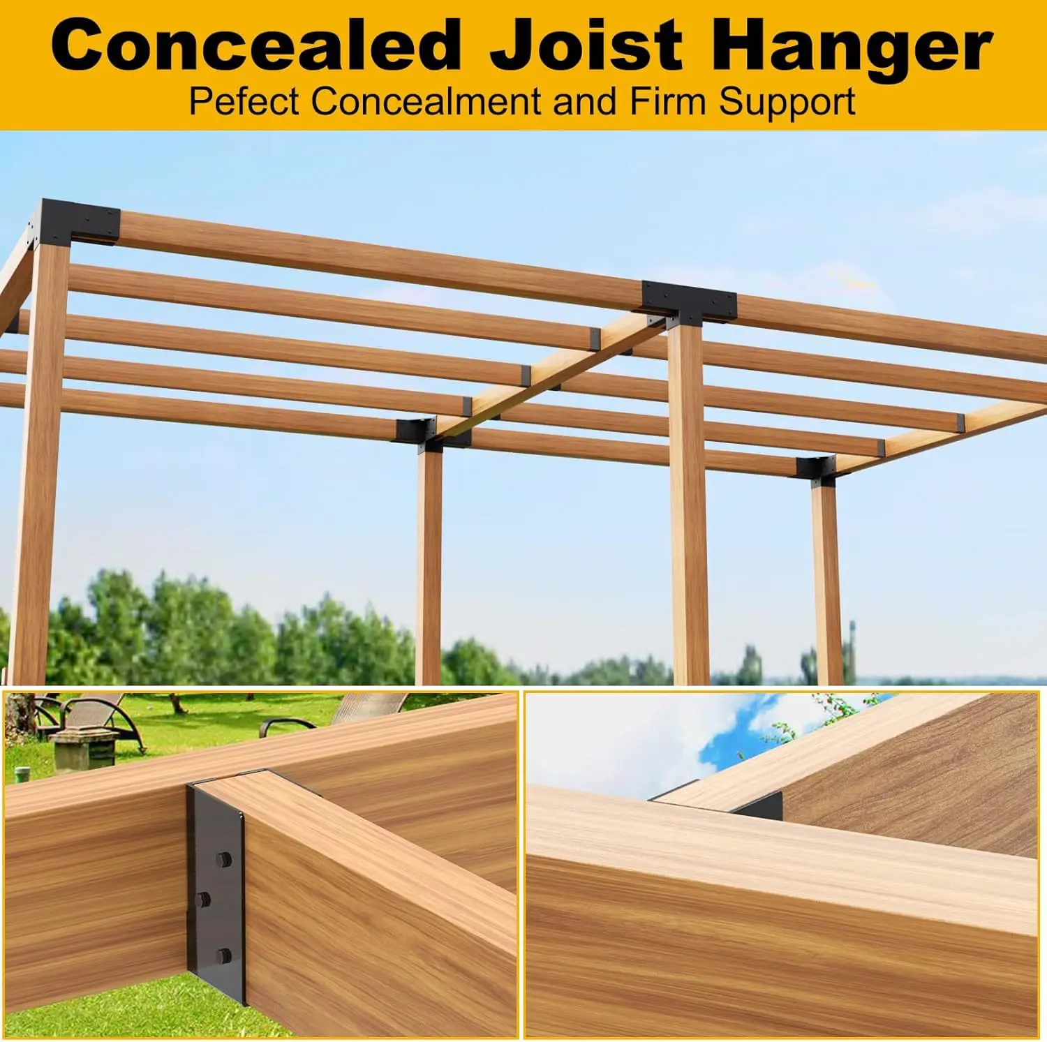 *Hidden joist hanger outdoor light bracket carbon steel powder layer - Image 6
