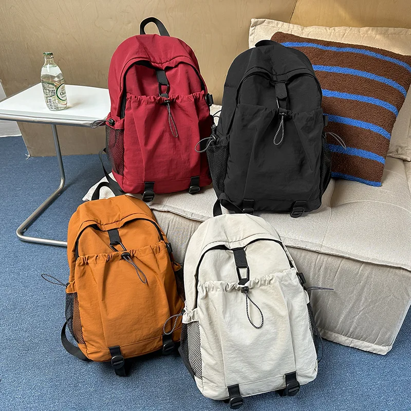 Mochila feminina de nylon à prova d'água, mochila leve de viagem, bolsa esportiva de volta às aulas, mochilas fofas de hombre